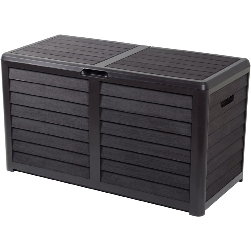 EDA coffre de jardin BAYA, 420 litres, aspect bois, anthracite